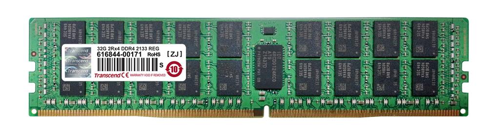 TS4GHR72V1C Transcend 32GB PC4-17000 DDR4-2133MHz Registered ECC CL15 288-Pin DIMM 1.2V Dual Rank Memory Module